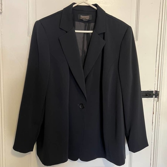 Signature by Harve Bernard black single button blazer 14 - Picture 2 of 11